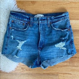 Abercrombie high rise denim shorts